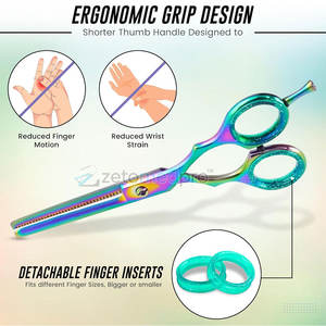 Tijeras de Entresacar Ligeras, Herramienta de Peluquería para un Entresacado Preciso, Tijeras de Doble Entresacar - Product Image 2