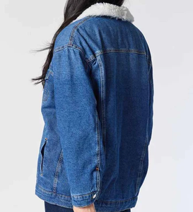 Chaqueta vaquera de piel de oveja para mujer de alta calidad, chaqueta vaquera informal de estilo callejero, bolsillo con solapa, botón, prendas de vestir, diseño transpirable - Product Image 3