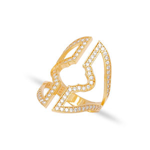 Bague réglable en Zircon clair, bijou en argent Sterling 925 fabriqué à la main, Design Unique - Product Image 1