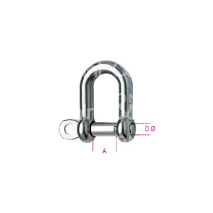 BETA 8225 STAINLESS STEEL STRAIGHT <b>SHACKLES</b> AISI 316 Stainless Steel Complies with laboratory tests and certificates - Product Image 1