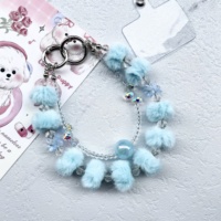 Nouveau porte-clés pendentif pour téléphone portable en chaîne de cristaux double couche, personnalisable et très tendance