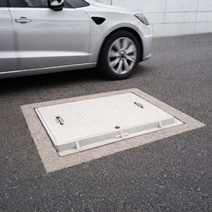 Couvercle de regard rectangulaire en composite SMC EN124 A15 B125 C250 D400 Robuste 60x80 Verrouillable Usage routier Qualité ingénieur - Product Image 3