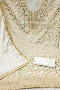 Exclusivo Conjunto de Trajes de Georgette Sintética sin Costuras para Mujer con Bordado, Salwar Kameez y Sari Indio a Bajo Precio para Bodas - Product Image 2