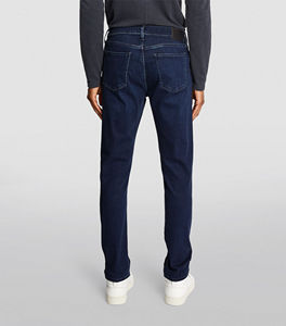 Pantalon en denim bleu pour hommes, style droit décontracté avec design à taille basse, utilisable en toute saison, vente en gros à bas prix sur mesure - Product Image 6