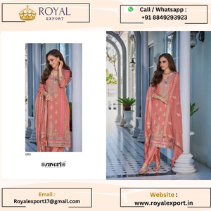 Dernière collection de costumes pakistanais de mariage en organza lourd indien avec broderie fantaisie Par Royal Export - Product Image 5