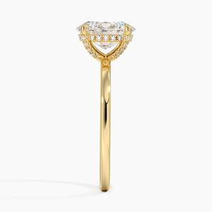 Top vente ovale coupe laboratoire cultivé diamant 14K or massif caché Halo Solitaire bague de fiançailles et de mariage cadeau d'anniversaire pour les femmes - Product Image 3