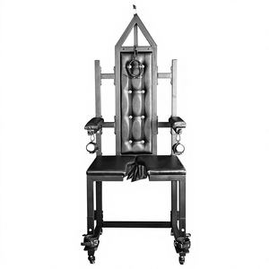 เก้าอี้บีดีเอสเอ็มแบบมีขาโลหะพร้อมสายรัดข้อเท้า สำหรับการฝึกทางเพศขั้นสูง เฟอร์นิเจอร์บีดีเอสเอ็มแบบแข็งแรงทนทาน สำหรับใช้ในห้องใต้ดิน - Product Image 1