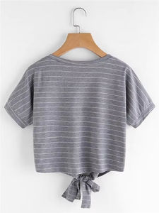 Nuevas llegadas Tops cortos de fitness personalizados para mujeres Nueva moda elegante 100% algodón tops Camisetas de mujer en blanco al por mayor OEM - Product Image 2