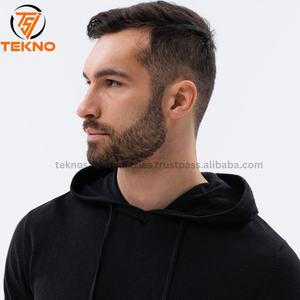 เสื้อฮู้ดแขนยาวลำลองสำหรับผู้ชาย, เสื้อแนวสตรีทแฟชั่นฤดูหนาวเสื้อสเวตเชิ้ตพิมพ์ลายหน้าจอสีพื้นดีไซน์ฮิปฮอปปักลาย - Product Image 5