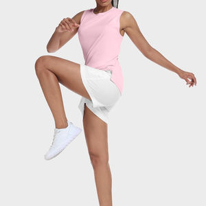 Débardeur de sport sur mesure OEM pour femmes, en nylon et élasthanne tricoté, respirant, pour la salle de sport, le yoga - Product Image 2
