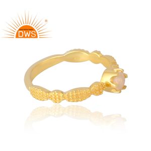 แหวนพลอยโอปอลจากเอธิโอเปียธรรมชาติชุบทอง18K จาก925เงินสเตอร์ลิง - Product Image 4