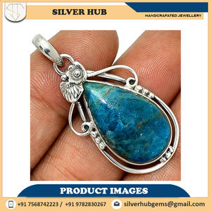 Increíble joyería colgante de piedras preciosas con forma de pera de apatita Natural de Plata de Ley 925 a la venta al mejor precio - Product Image 4