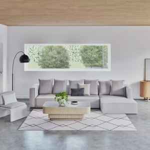 Alfombra de Algodón con Diseño Tufted Estilo Bereber en Blanco y Negro, Patrón Abstracto, Diseño Moderno, Ecológica, Antideslizante y Apta para Mascotas - Product Image 2