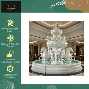 Fontaine en marbre de qualité supérieure, écologique, avec piédestal en pierre, cascade autoportante pour les lieux d'événements, décoration de mariage - Product Image 5