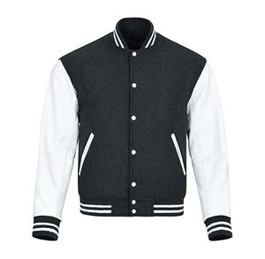 Casual Reversible Baseball Varsity Jacket Tela de alta calidad Leeve de cuero CollegeBaseballjacket para hombres - Product Image 1