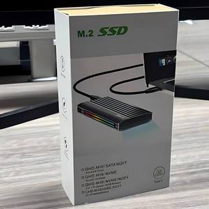M19-RGB Aluminum M.2 <b>SSD</b> <b>Enclosure</b> Supports NVMe NGFF Dual Protocol with RGB Light - Product Image 2