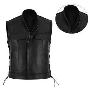 2025 New Arrival Men's Different Color <b>Leather</b> <b>Biker</b> <b>Vest</b> With Customized Size And 100% Genuine Cowhide <b>Leather</b> <b>Vest</b> - Product Image 5