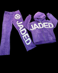 Survêtement surdimensionné personnalisé survêtement en coton pantalon de survêtement évasé brodé d'appliques vieilli de haute qualité ensemble pantalon de survêtement et sweat à capuche - Product Image 3