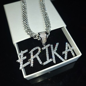 Colgante de Hip Hop con Nombre Personalizado, Chapado en Oro con Diamantes de Imitación VVS Moissanite, Plata 925, para Mujer, a Bajo Precio - Product Image 5