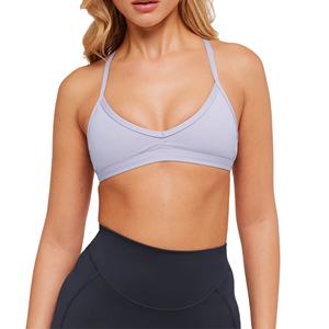 Soutien-gorge de sport pour femme grande taille, col plongeant en V, bretelles spaghetti, dos en Y, sexy, pour yoga, gym, course à pied, sensation seconde peau, sans armatures - Product Image 1