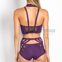 Ropa de baile en barra elástica para mujeres y niñas, conjunto de ropa deportiva de color personalizado que incluye parte superior e inferior para entrenamiento o actuaciones
