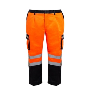 High Visibility <b>Orange</b> Mens Work Reflective Safety <b>Trousers</b> - Product Image 1