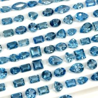 Topaze bleue suisse naturelle, formes variées, pierres précieuses en vrac pour la fabrication de bijoux, topaze suisse, marquise, ovale, ronde, carrée, émeraude, pierre taillée