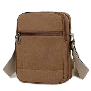 Unisex Squared Shape Crossbody Bag Designer Lightweight <b>Canvas</b> Travel <b>Mini</b> Purse Adjustable Strap Waterproof Trendy <b>Canvas</b> - Product Image 1