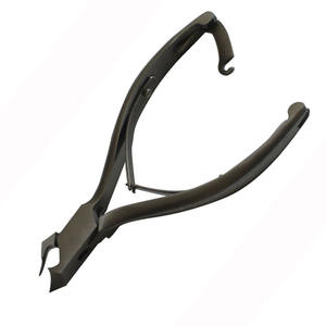 Cuchillas finas superiores Pinza de uñas de acero inoxidable con cerradura Pinza de uñas de cutícula de color negro Resorte doble Los mejores cortadores de uñas - Product Image 4