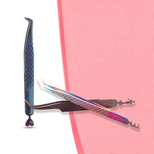 แหนบต่อขนตาปลายไฟเบอร์แบบมืออาชีพ ขนาด 12 ซม. โค้งงอแข็งแรง สีฟ้าพลาสม่า สำหรับต่อขนตาแบบเส้นต่อเส้น - Product Image 3