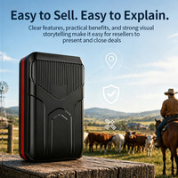 Rastreador GPS para Ganado Guptomes de Alta Capacidad, Batería de 10000 mAh, Red 4G LTE, Sistema de Rastreo Animal sin Cuota Mensual, Profesional