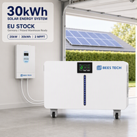 Sistem Tenaga Surya Off-Grid - 30kWh 51.2V 600Ah LiFePO4 Paket Solar Rumah Tangga Dilengkapi Lampu LED Strip dengan Inverter 20kW untuk Rumah Kecil Stok EU