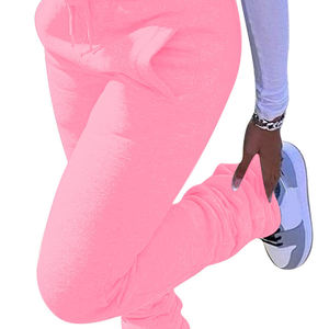 Vêtements de sport décontractés pour femmes taille moyenne, pantalons épais plissés empilés, pantalons de survêtement pour femmes - Product Image 2