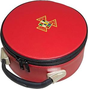 Étui pour casquette de maître-cérémonier de l'arche royale maçonnique, rouge |   Sac de transport pour chapeau, sangle solide pour le transport à la main - Product Image 1