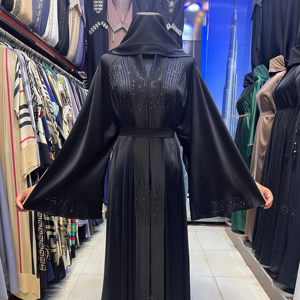 2024 Dubai hermosa ropa islámica tradicional negra para mujeres Arabia Saudita Abaya Dubai Abaya ropa musulmana ropa del Golfo - Product Image 1
