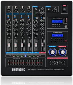 Console de mixage numérique professionnelle Singtronic PM-6000Pro KJ/DJ 6000W, amplificateur karaoké en acier, garantie 3 ans - Product Image 1