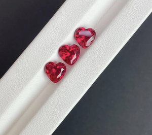 Lab Grown created Heart Cut Ruby Loose Red Gemstone Corundum Stone IGI certified 6mm 8mm 10mm 12mm - Product Image 1