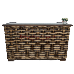 Wholesale Polished Brown Rattan Wood <b>Bar</b> Counter for Dining and <b>Kitchen</b> Natural Furniture for Hotel Restaurant Home - Product Image 3