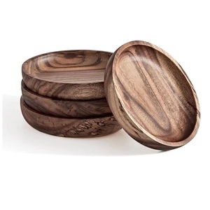 Dessous de verre en bois en forme d'oeuf avec coussin d'eau absorbant pour la maison Dessous de verre en bois naturel 100% pour la cuisine et la table - Product Image 4