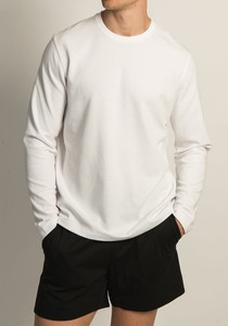 เสื้อยืดแขนยาวผ้าฝ้ายผสมโพลีระบายอากาศและสวมใส่ง่ายทุกวัน - Product Image 2