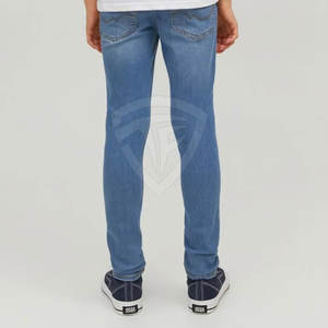 กางเกงยีนส์ขายาวสำหรับผู้ชายกางเกงยีนส์สีพื้นแบบลำลอง - Product Image 3