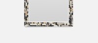 Miroir mural rectangulaire moderne artisanal en MDF de pin et corne, écologique, durable, élégant, décoration de mariage