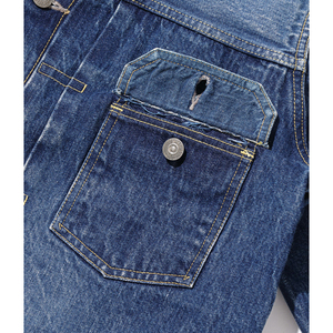 High Quality Medium Wash Blue Organic <b>Denim</b> <b>Jacket</b> for Men Vintage Styling with Pockets Designer Fashion-<b>Jackets</b> with Low MOQ - Product Image 4