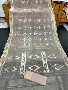 Exclusivo de calidad de exportación Deshi Dhakai Jamdani Sharee para mujer JAMDANI FABRIC Blue RED GREEN Golden Sky Blue de Bangladesh - Product Image 5