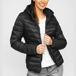 Chaqueta Acolchada de Invierno para Mujer de Alta Calidad, Nueva Moda, Ligera, Transpirable, Ecológica, Resistente al Viento, Colores Sólidos Teñidos, Algodón - Product Image 2