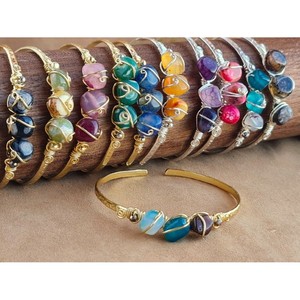 Boho Style Gold & <b>Silver</b> Plated Fashion <b>Bracelets</b> & <b>Bangles</b> Vibrant Resin Stones for Resale - Product Image 2