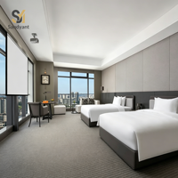 Ensemble de meubles de chambre d'hôtel contemporains et minimalistes, sur mesure, pour hôtel cinq étoiles, ensemble complet de meubles de chambre