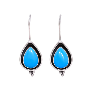 Precio directo de fábrica Sleeping Beauty Turquesa 925 Pendiente de plata esterlina Hecho a mano Mujer Joyería de plata Pendiente - Product Image 1