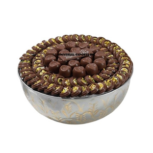 Bandeja de chocolate de acero martillado, tazón dulce hecho a mano pulido con espejo, última colección, diseñador, nuevo tazón de chocolate de Metal - Product Image 3
