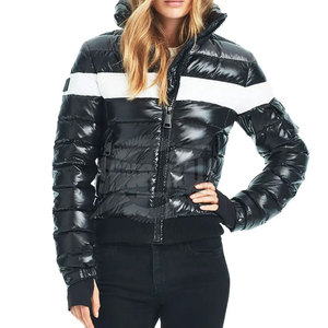 แจ็กเก็ตขนเป็ดมีฮู้ดสำหรับสตรีสไตล์ฤดูหนาวผ้าถักแบบระบายอากาศได้ดีเป็นมิตรต่อสิ่งแวดล้อม - Product Image 5